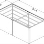 Floraworld Metall Hochbeet Twin-Wall, 100x76x200cm, Ansicht der Maße.