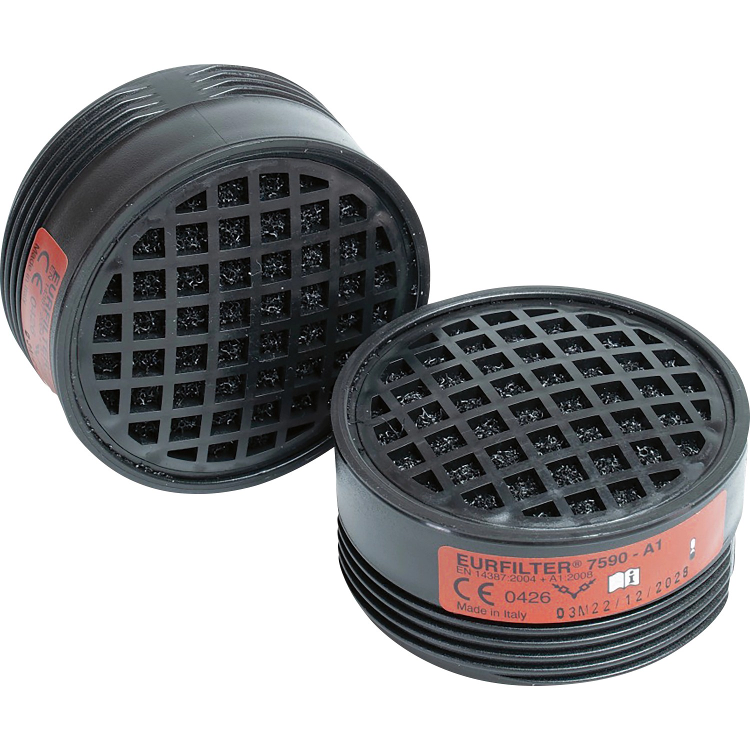 LUX Doppelfilter A1 für Atemschutzmaske, zum Schutz vor organischen Gasen und Dämpfen.