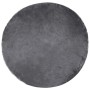 vidaXL Kunstschaffell Teppich Tafalla Anthrazit Ø 80 cm Polyester 42021601