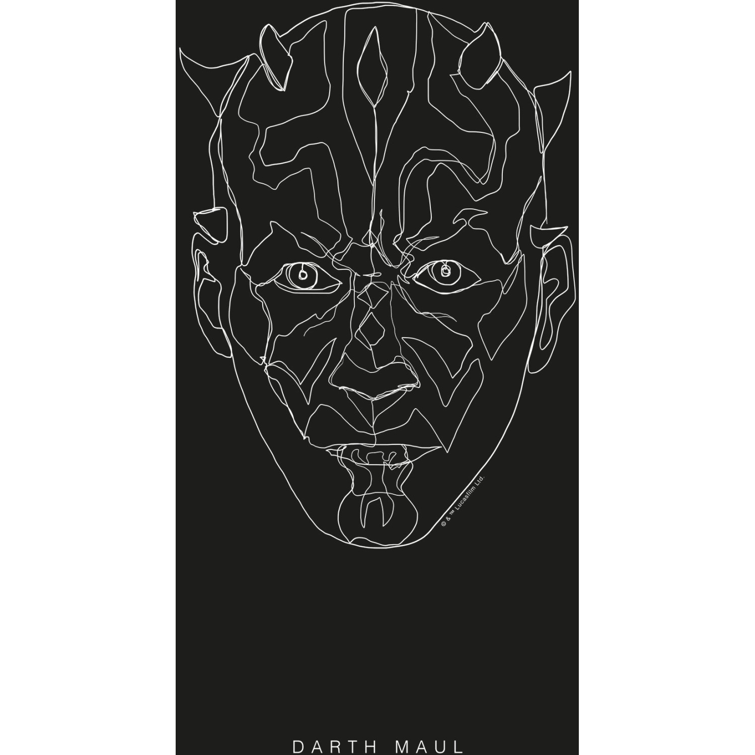 Disney Poster Star Wars Maul Schwarz-Weiß 30 x 40 cm 611661 günstig online kaufen