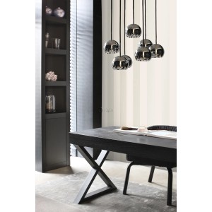 Beige Streifen Tapete von Origin Wallcoverings, passend zu modernem Interieur.