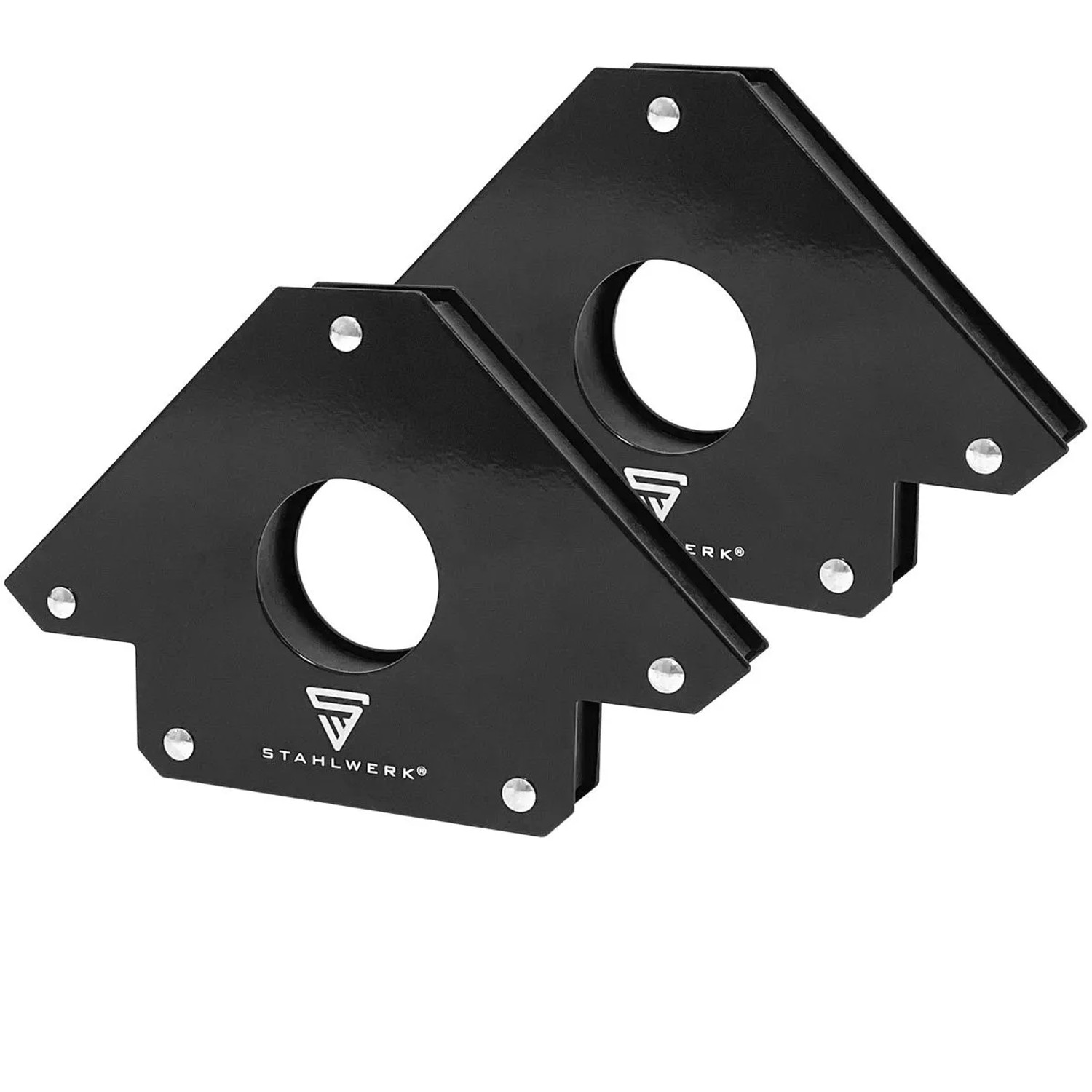 STAHLWERK 2er Set Magnet-Schweißwinkel 34 kg 75,bs mit starker Haftkraft