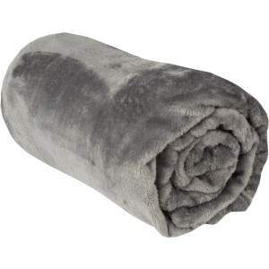 Gerollte, anthrazitfarbene Bestlivings Kuscheldecke Celina im 2er-Pack (220x240 cm).