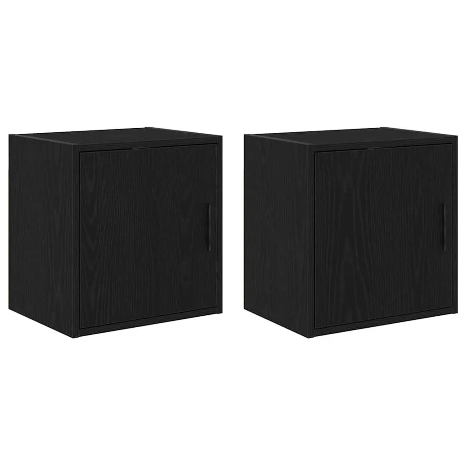 vidaXL Garagen-Wandschränke 2 Stk Schwarz Holzwerkstoff 860628
