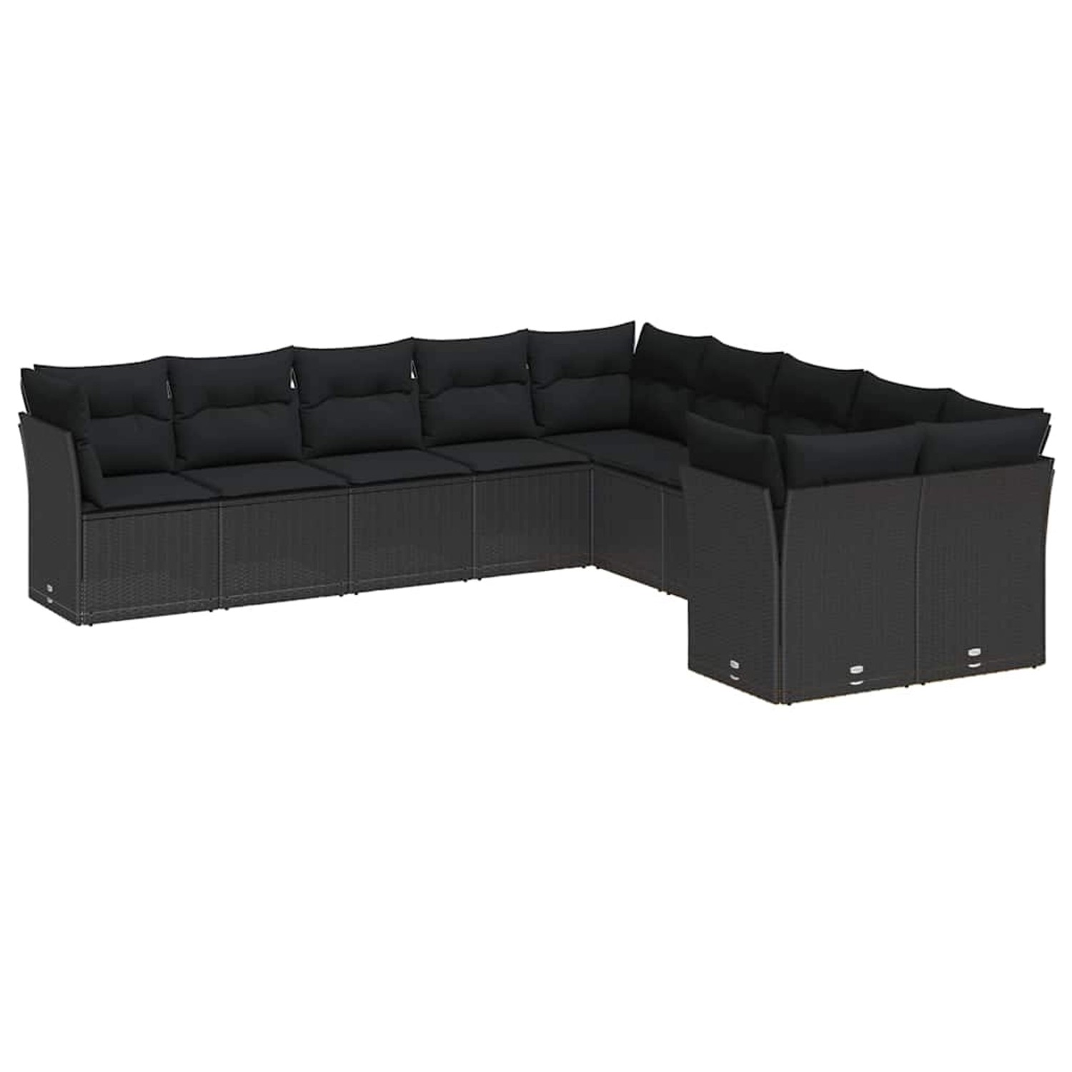 vidaXL Garten-Sofa-Set 13-Tlg Schwarz Poly Rattan 3361534 günstig online kaufen