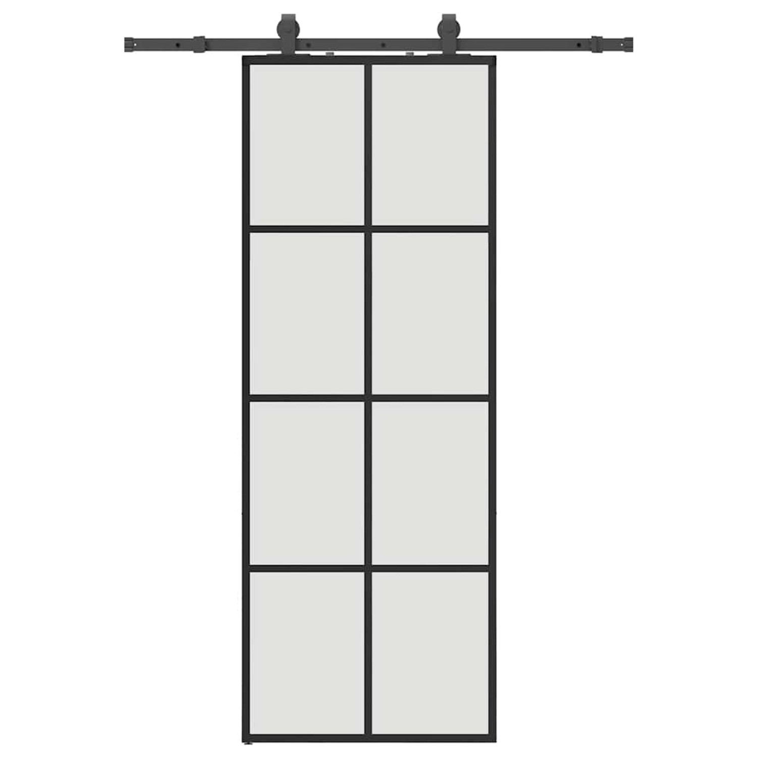 vidaXL Schiebetür mit Beschlag Schwarz 76x205 cm ESG-Glas 3375909 günstig online kaufen