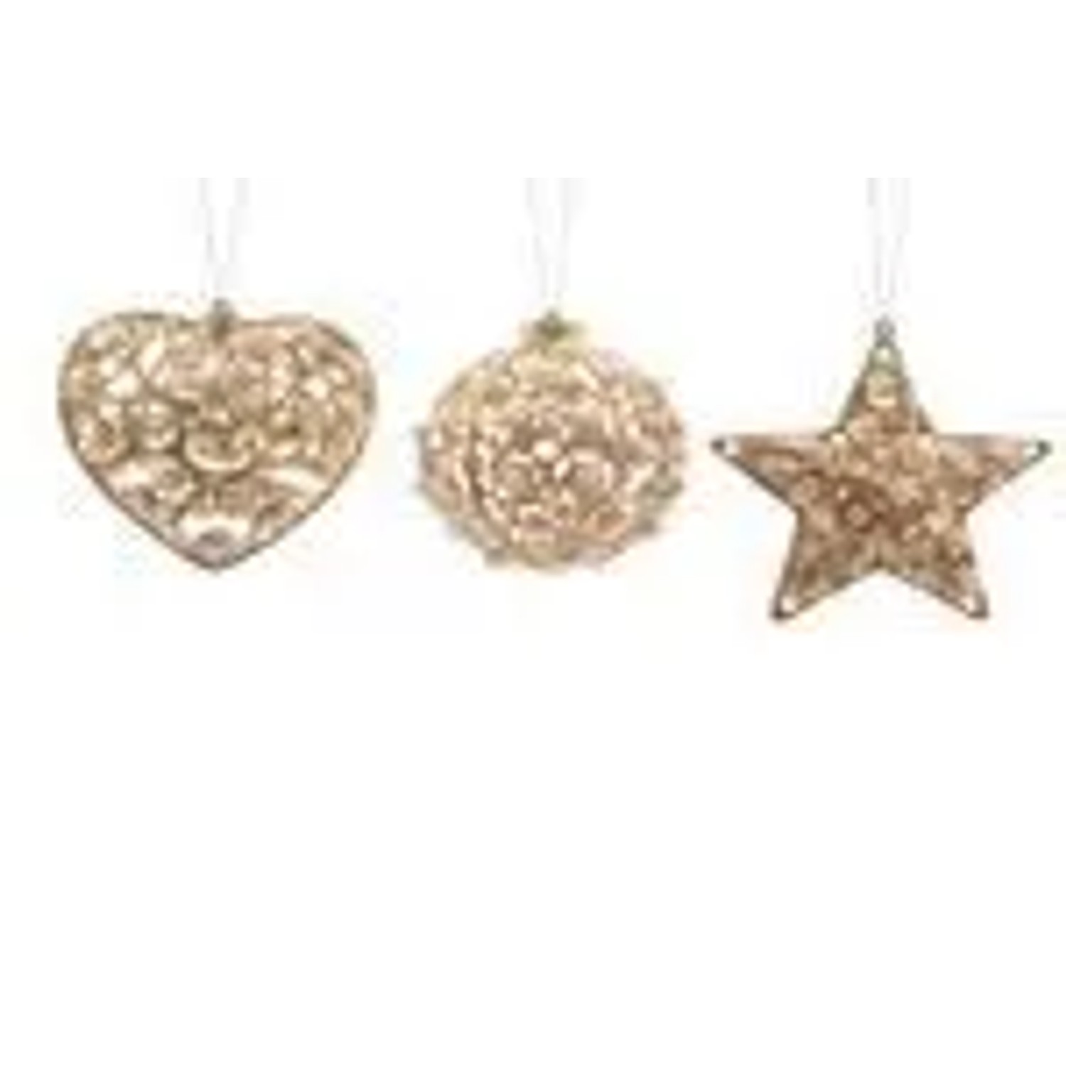 Kaemingk Christbaumschmuck Perlen Weihnachtskugeln Herz Kugel Stern 1 Stuec günstig online kaufen