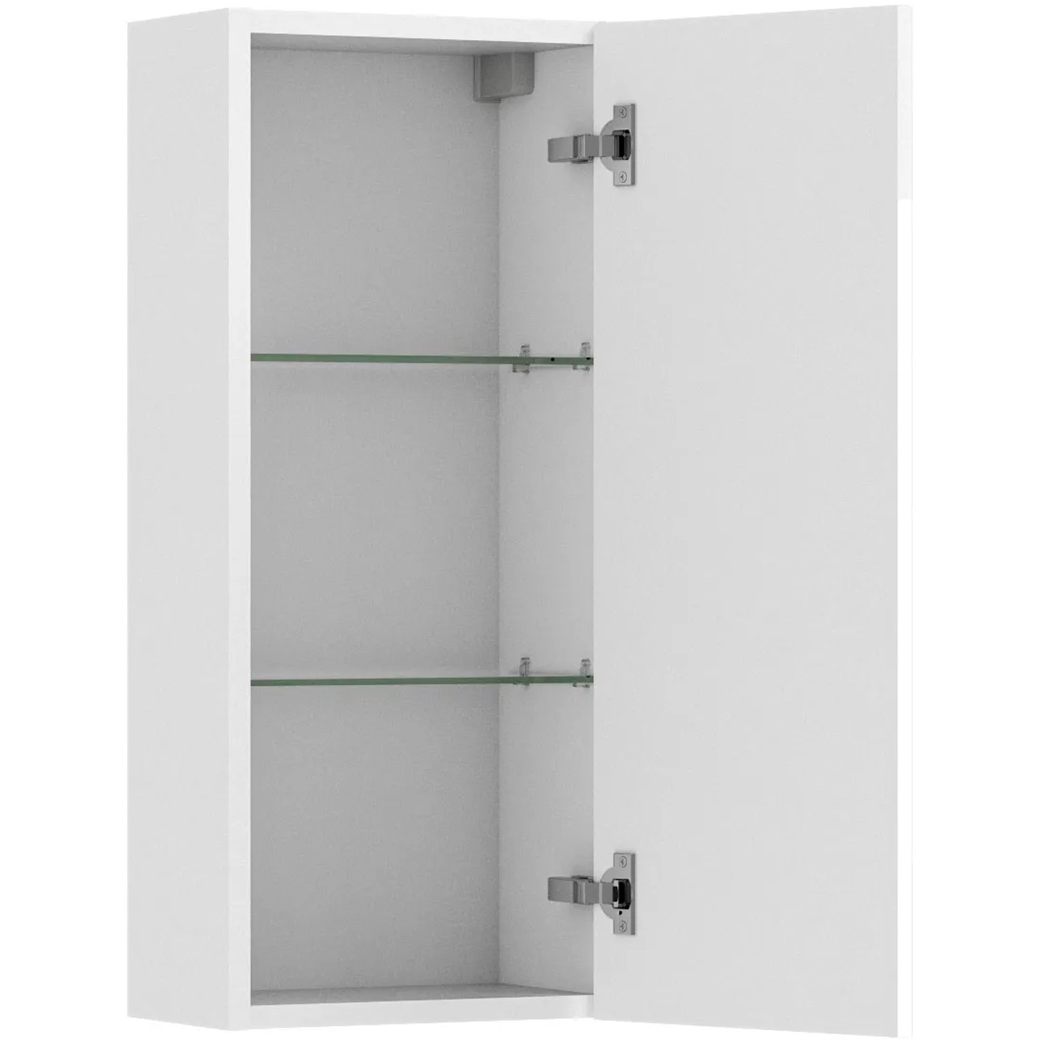 Offener Pelipal Bad-Hängeschrank Quantum 03, weiß hochglanz, mit zwei Glasböden.