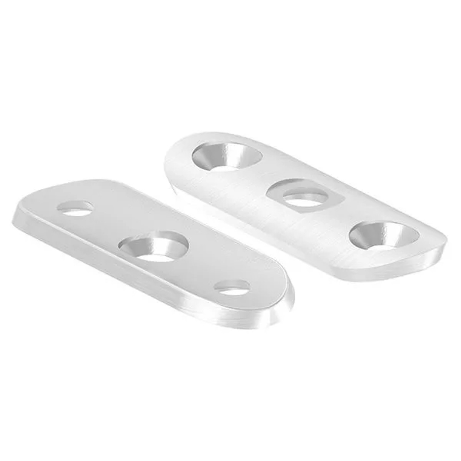 FeNau Handlaufanschlussplatte 63x25x4 mm Für Rohr Ø 48,3 mm Mit Gesenkten Außenbohrungen V2A