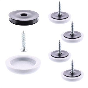 Wagner QuickClick Gleitaufsatz 12-teilig, schwarz-grau, für Möbelgleiter und Oberflächenschutz.