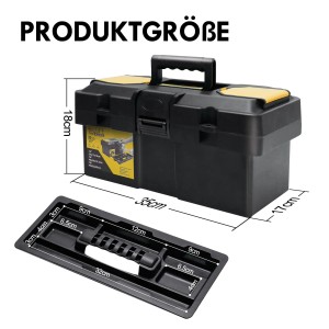CCLIFE Werkzeugkoffer 13 Zoll Werkzeugbox Kunststoff mit Organizer und Schnellverschluss