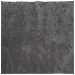 Quadratischer, anthrazitfarbener vidaXL Teppich Huarte mit Kurzflor, 240x240 cm.
