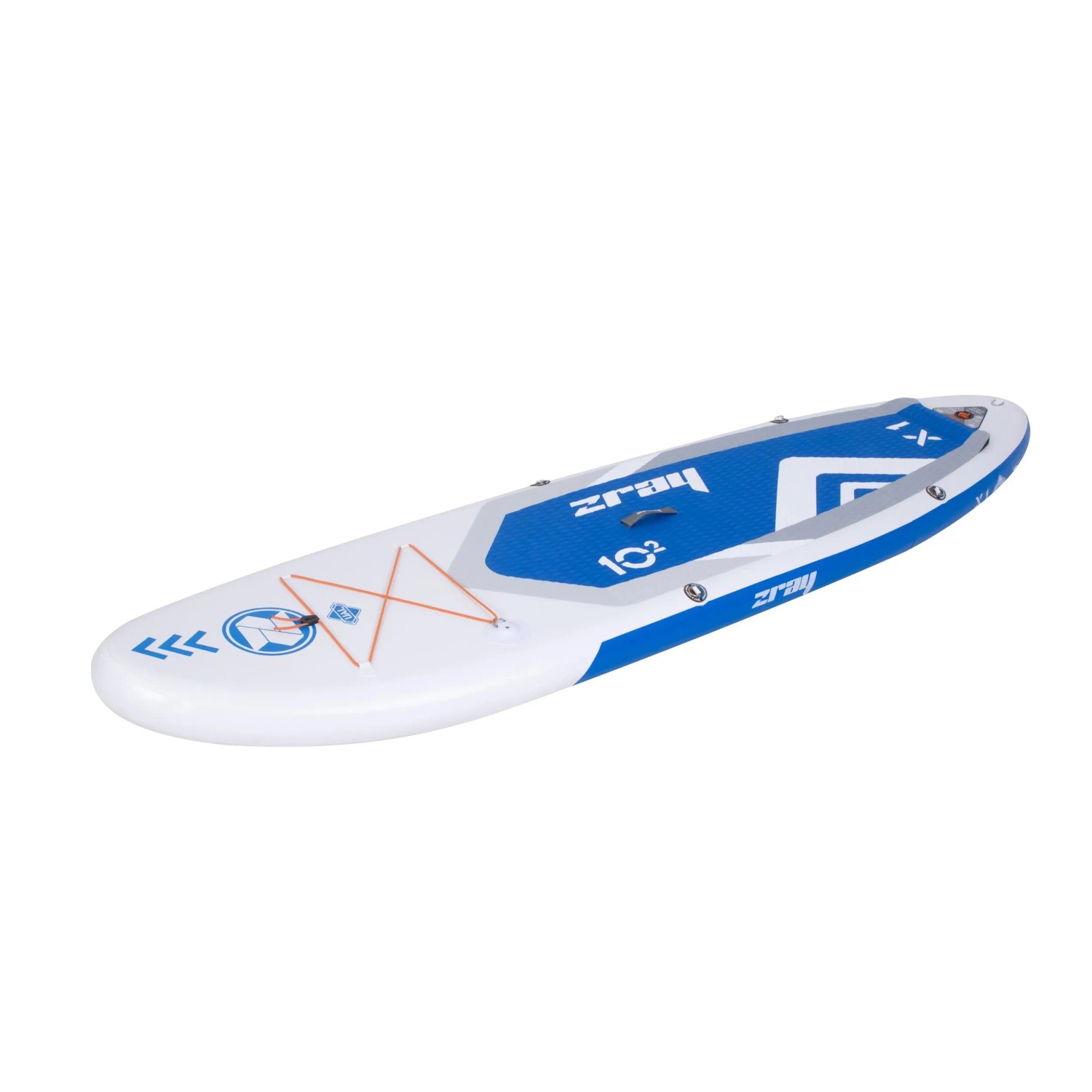 ZRAY Stand Up Paddle Board X1, blau-weiß, mit Zubehör. Aufblasbares SUP-Board für Wassersport.