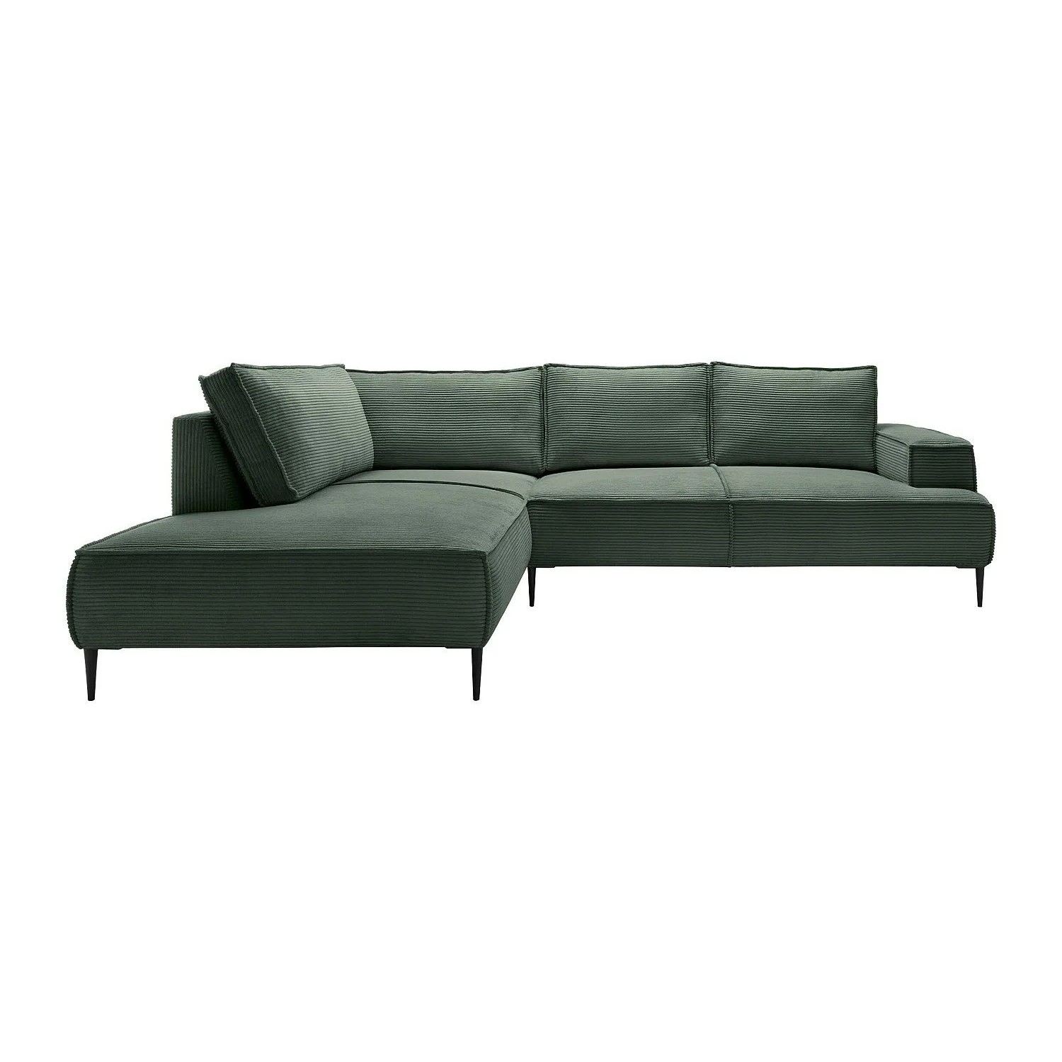 Vente-unique Sofa Ohne Schlafmöglichkeit Gineto Tannengrün 275 cm