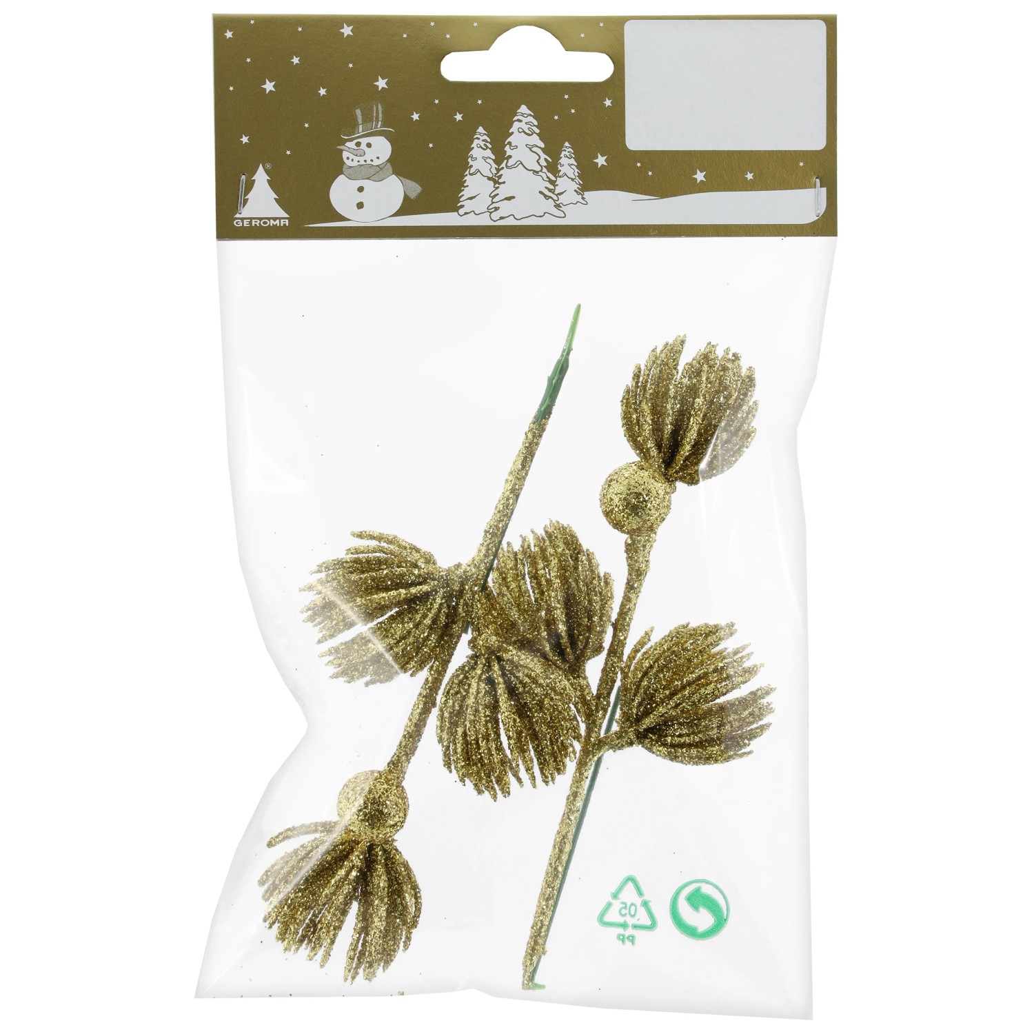 Zweige aus Kunststoff 2er-Pack 12 cm Gold
