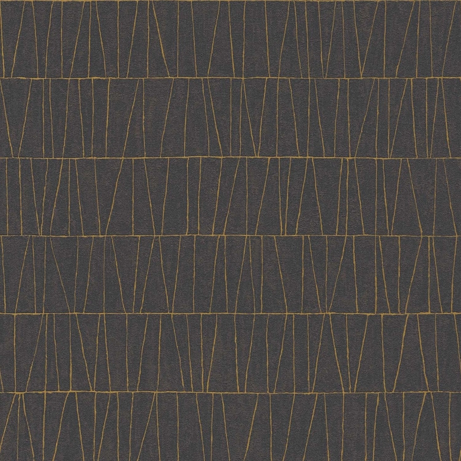 Bricoflor Tapete Schwarz Gold im Art Déco Stil Metallic Vliestapete Geometr günstig online kaufen