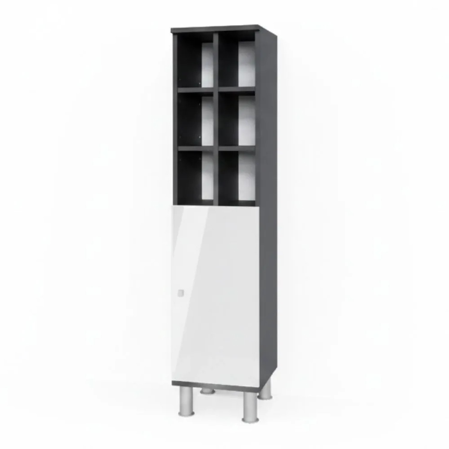 Vicco Midischrank Fynn Weiß Hochglanz 30 x 131 Große Tür