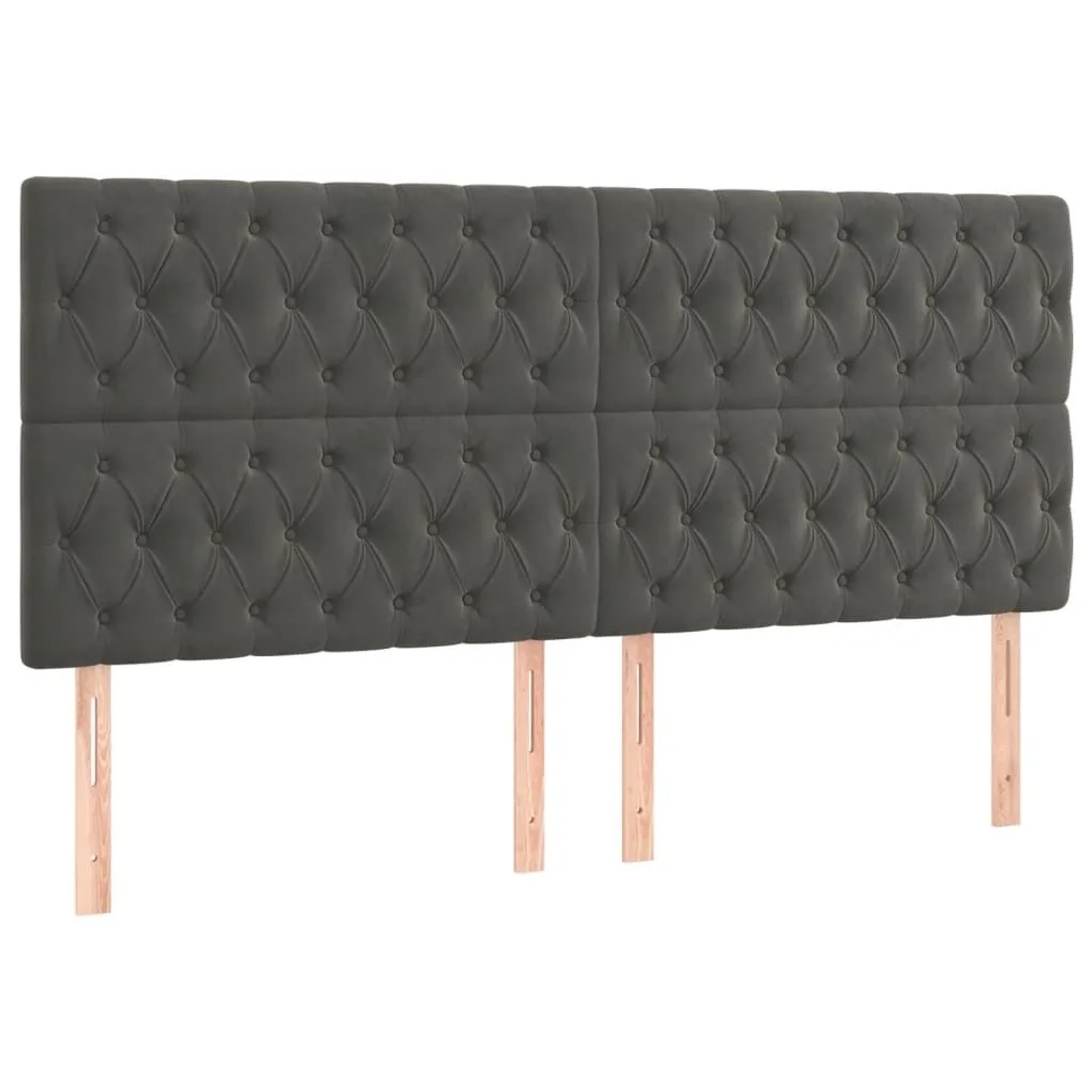 vidaXL Kopfteil Dunkelgrau 200 x 7 x 118/128 cm Samt 3116735