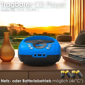 Cyberlux CL-710 CD-Player Tragbar CD/MP3/USB Radio Blau