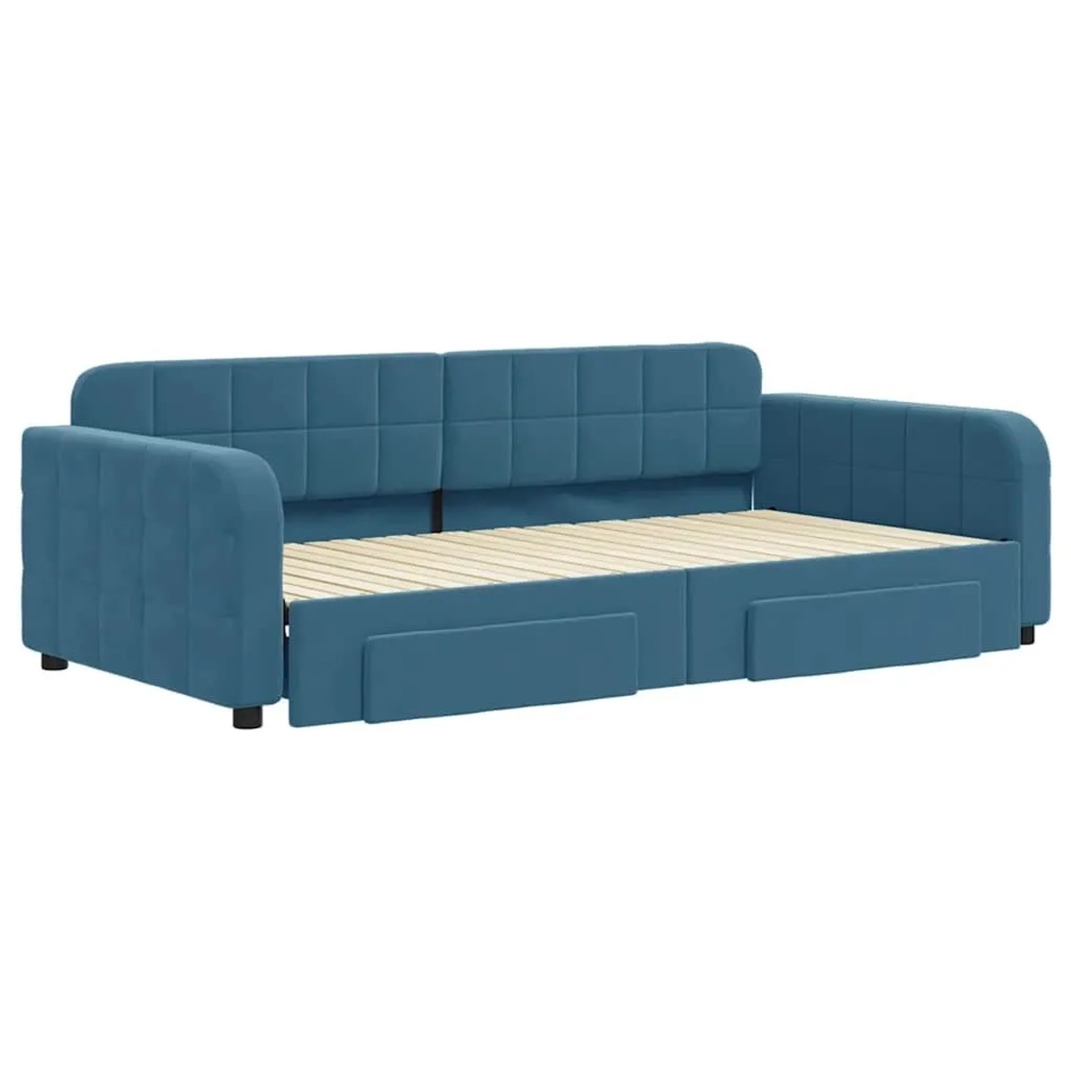 vidaXL Tagesbett Ausziehbar mit Schubladen Blau 100x200 cm Samt 3196983 günstig online kaufen