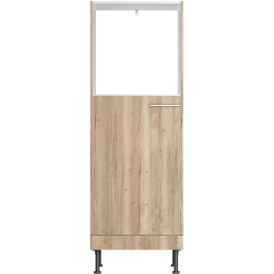 Optifit Midischrank Erik290 in Wildeiche für Backofen und Kühlschrank, 60 cm breit.