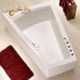 Weiße Galia II Eckbadewanne, 175x135x70 cm, linke Ausführung. Komfortable Badewanne für entspannende Momente.