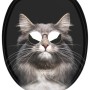 Sanilo WC-Sitz Cool Cat: Toilettendeckel aus Holz mit Katze und Sonnenbrille.