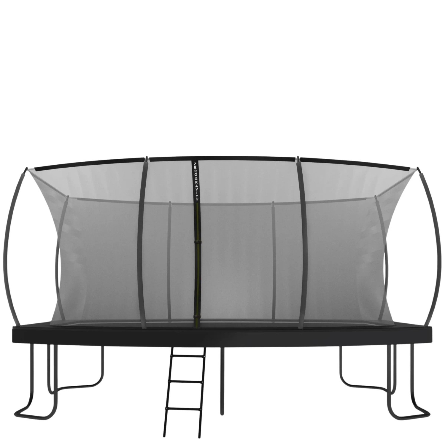 Zero Gravity Trampolin ø 457x305 cm - TÜV GS - Smartes Klappnetz - Inkl. Leiter & Bodenanker - Oval