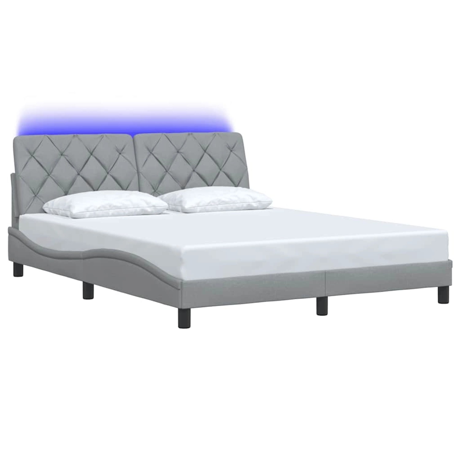 vidaXL Bettgestell mit LED ohne Matratze Hellgrau 160x200 cm Stoff 3310678 günstig online kaufen