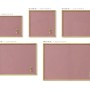 Fünf Tulup Magnettafeln in Pastellrosa mit Goldrahmen, verschiedene Größen. Ideal für Notizen und Reisemagnete.