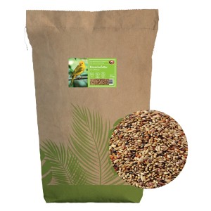 Sack Kanarienfutter ohne Rübsen, 1 kg, mit Saatenmischung. Basis für gesunde Ernährung.