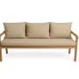 Beiges Gartenbank Kissen Set: Bankauflage 160x60 cm + 3 Rückenkissen für 3-Sitzer Bänke.