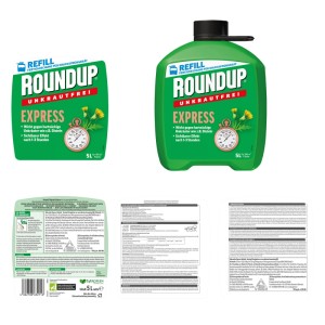 Roundup Unkrautfrei Express 5L, Fertigmischung zur Unkrautbekämpfung für Garten und Beet.