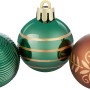 Weihnachtskugeln, 7-teilig, braun-grün, Ø 4cm, mit verschiedenen Oberflächen.