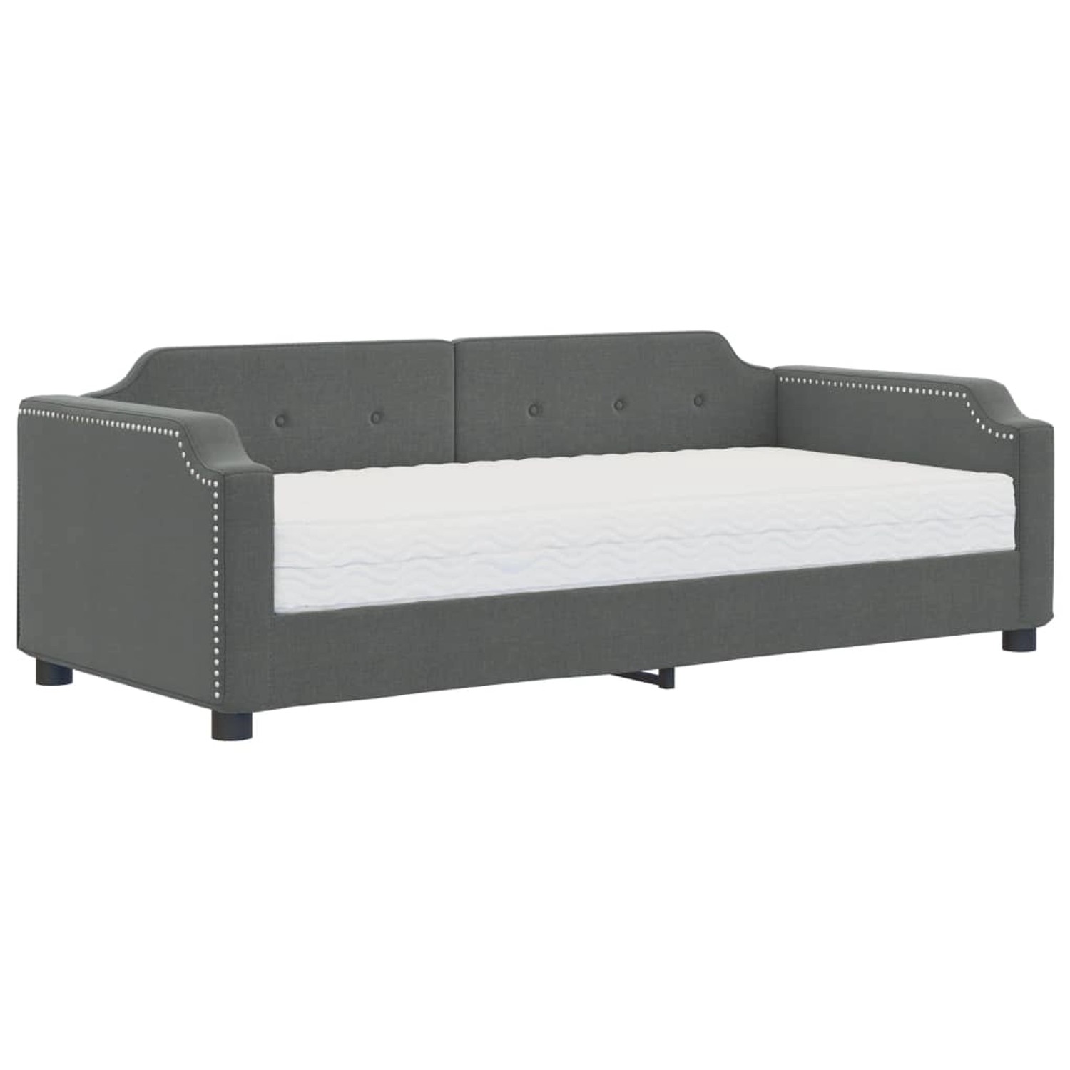 vidaXL Tagesbett mit Matratze Dunkelgrau 90x190 cm Stoff1843262