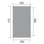 Skizze Weka Flachdach-Carport 617, Maße: 322 x 512 cm, Pfosten 12x12 cm.