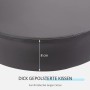 Detailaufnahme: Schwarzer, gepolsterter Sitz des HOMCOM Rollhockers, 8 cm dick.
