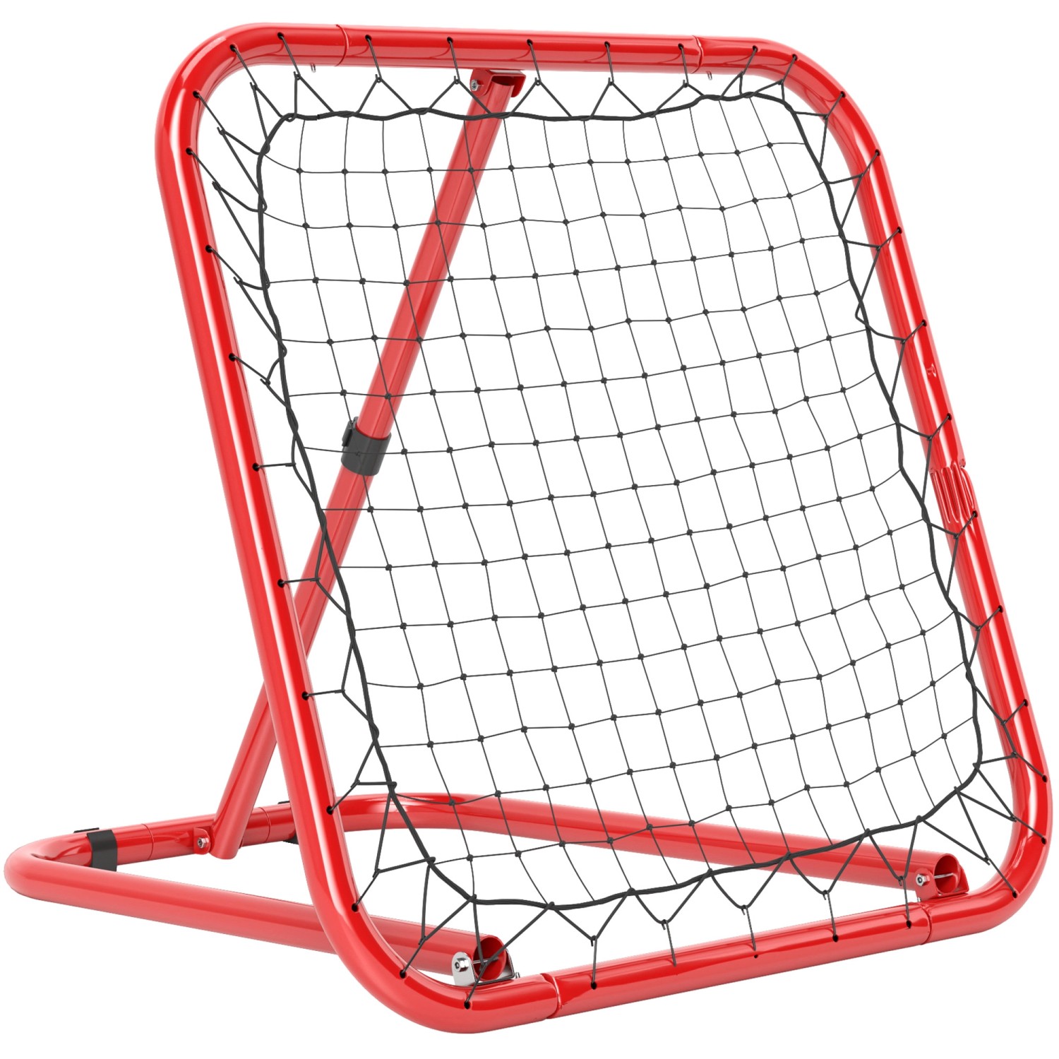 HOMCOM Fußball Rebounder PE  Metall Rot 78L x 84B x 65-78H cm