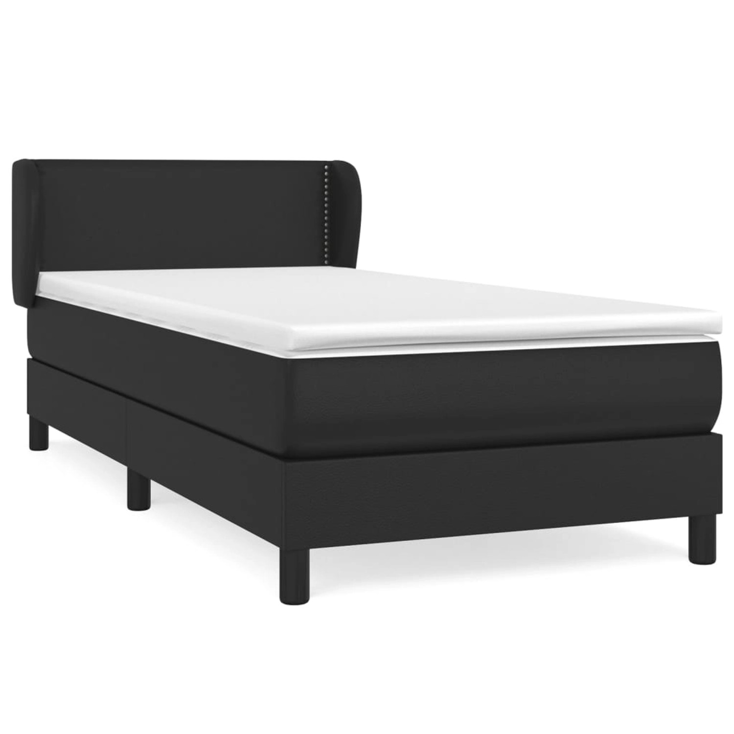 vidaXL Boxspringbett mit Matratze Schwarz 90x190 cm Kunstleder1469188 günstig online kaufen