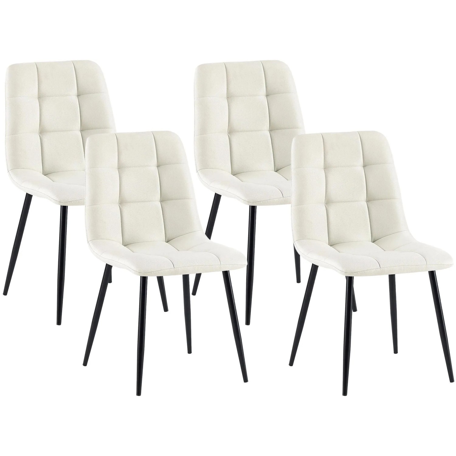 CLP 4er Set Esszimmerstühle Antibes Stoff Creme