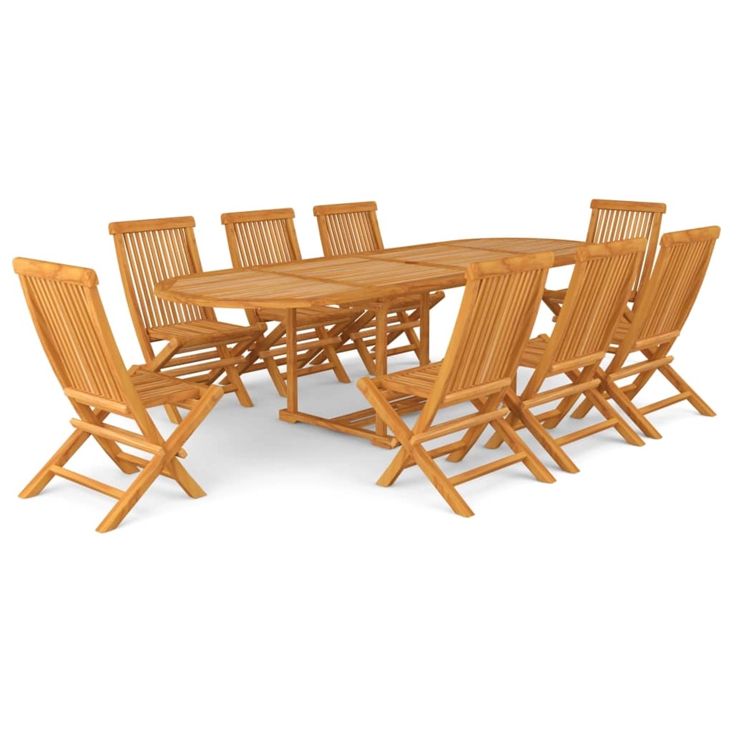 vidaXL 9-tlg Garten-Essgruppe Teak Massivholz Modell 3 günstig online kaufen