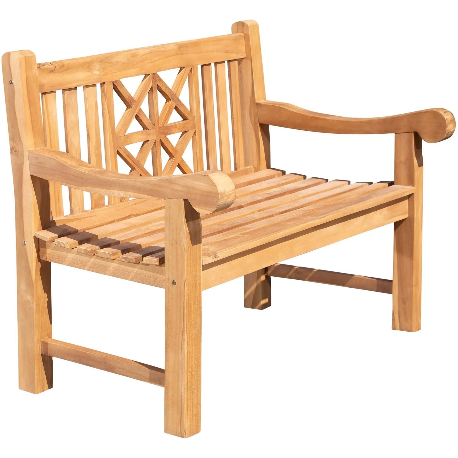 DELUKE Gartenbank Teakbank VUZAR Holz Teak 120x72x92cm Holzbank 120cm Bank Mit Lehne Wetterfest Bank Garten Terrasse