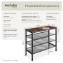 Tectake Schuhregal Wolverhampton Industrial Style Holz und Stahl  75 50 x 30 50 x 69 50 cm Industrial Holz Dunkel  Rustikal_6