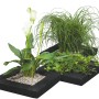 Eckige Velda Pflanzkörbe Floating Plant Island mit Teichpflanzen, 25 cm.