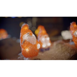 Konstsmide LED Acryl Weihnachtsmann 5er-Set, warmweiße Außen-Weihnachtsfiguren