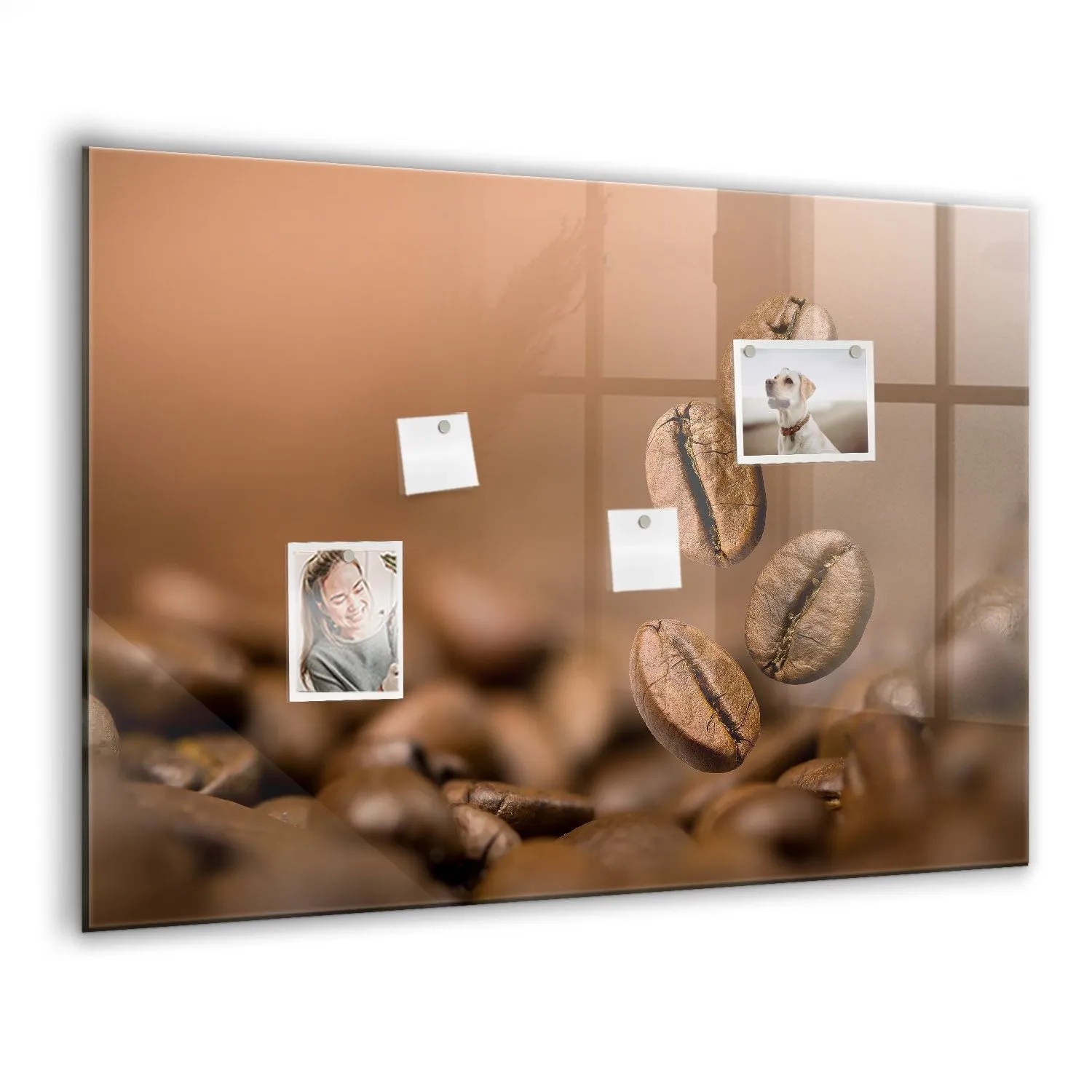 Tulup Magnettafel Glas Kaffeebohnen 100x70 cm Magnettafel Zum Schreiben Weißer Marker Magnettafel Flur Glas