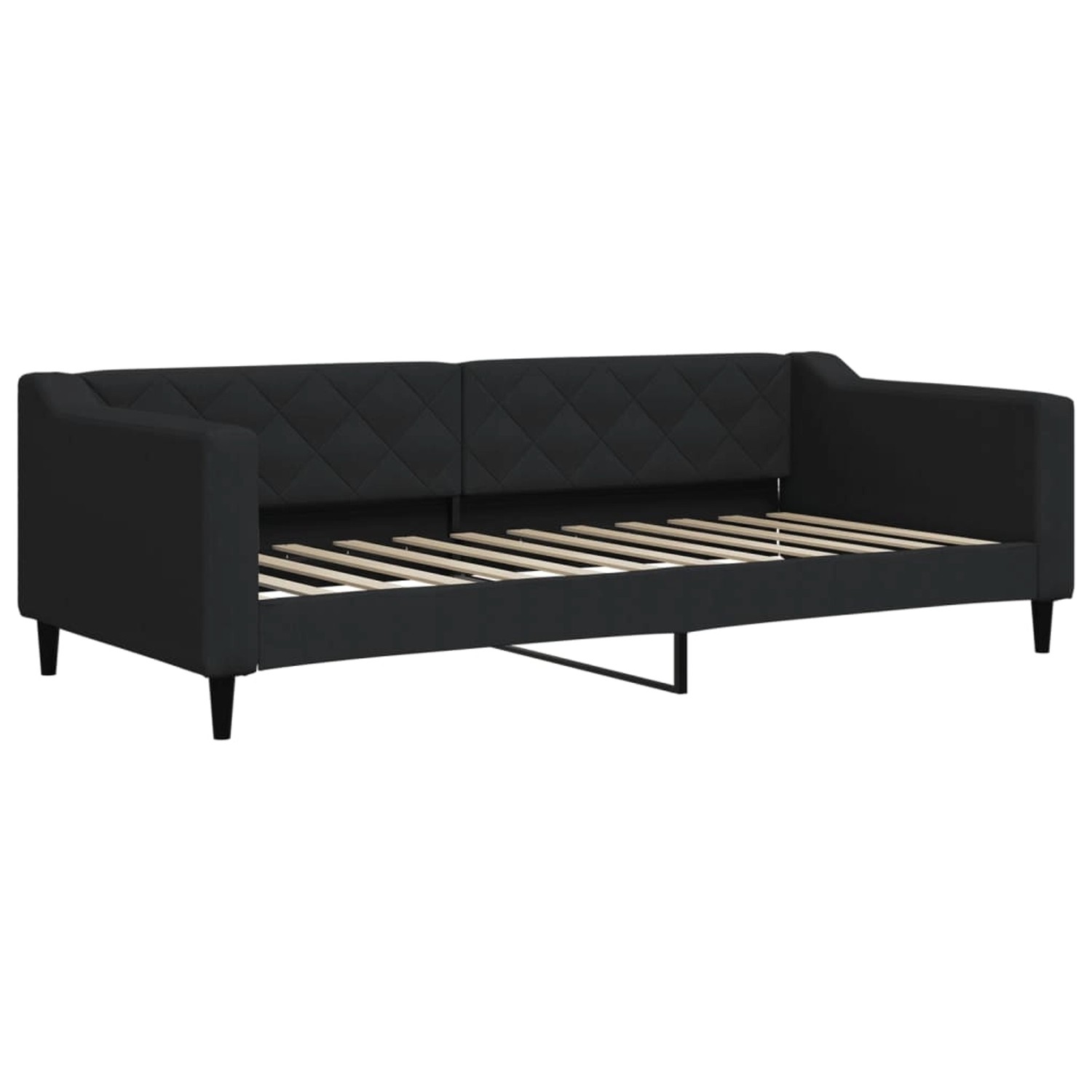 vidaXL Tagesbett Schwarz 90x200 cm Stoff1846343
