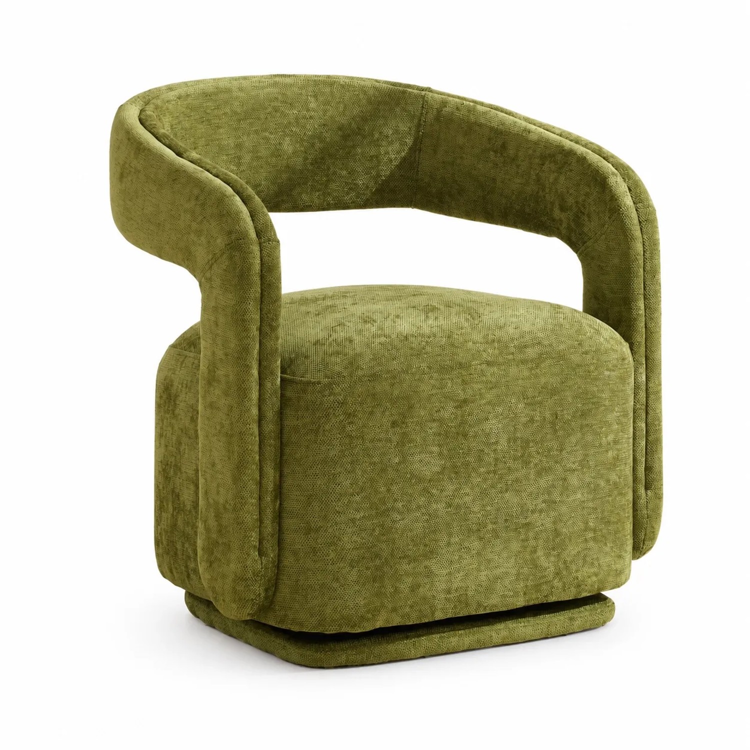 PXloue Loungesessel Drehsessel 360 Grad Sessel Chenille Grün Wohnzimmer Leseecke
