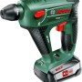 Bosch Uneo Maxx Akku-Bohrhammer 18V mit Akku und Ladegerät. Kompakter grüner Bohrhammer mit SDS-System.