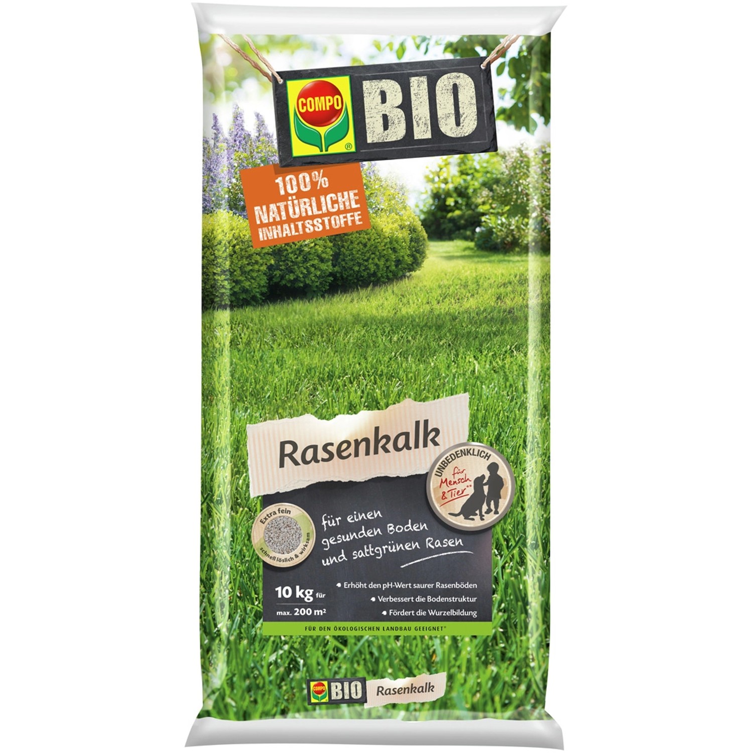 Compo BIO Rasenkalk 10 kg für de natürlich pH-Wert günstig online kaufen